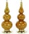 Mid-Century Modern Caramel Glazed Ceramic Triple Gourd Form Table Lamps - a Pair For Sale - Image 3 of 8