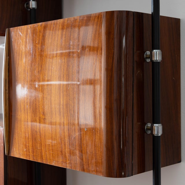 Metal Floor-to-Ceiling Bookcase with Lighting Elements For Sale - Image 7 of 11