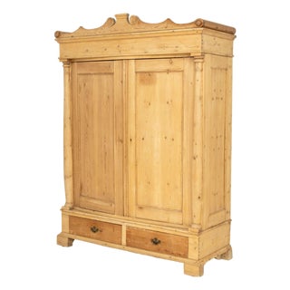 Rustic Pine Wood Wardrobe For Sale
