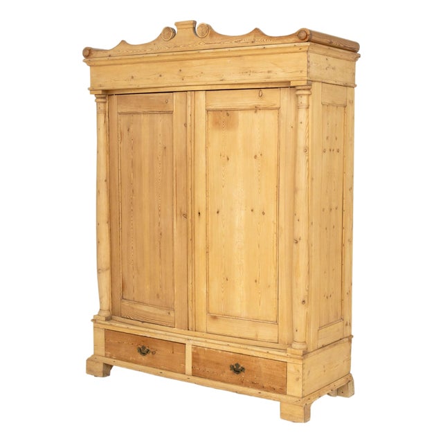 Rustic Pine Wood Wardrobe For Sale