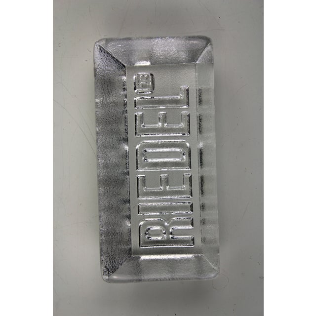 Heavy glass advertising displays for shops that offered Riedel art glass products This piece has an attribution mark, I am...