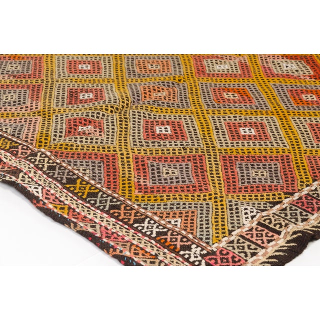 1950s Oushak Antique Kilim Rug For Sale - Image 5 of 10