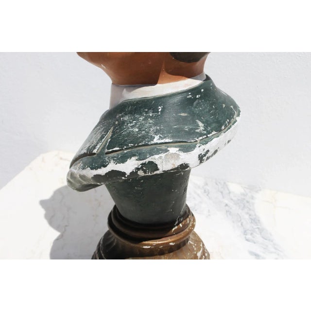 1920s French Art Deco Life-Size Plaster Hat Mannequin Bust For Sale - Image 9 of 13