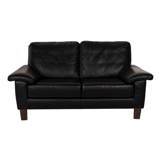 Black Leather 2-Seater Sofa from Willi Schillig For Sale