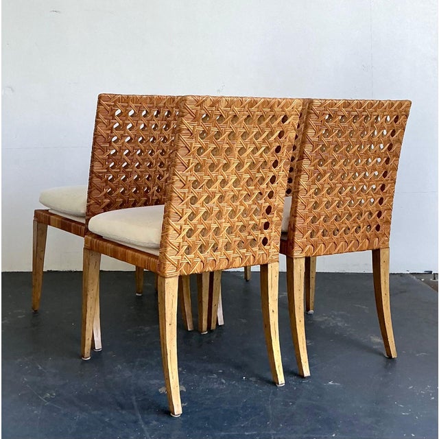 Vintage Woven Cane Dining Chairs - Set of 4 For Sale In West Palm - Image 6 of 18