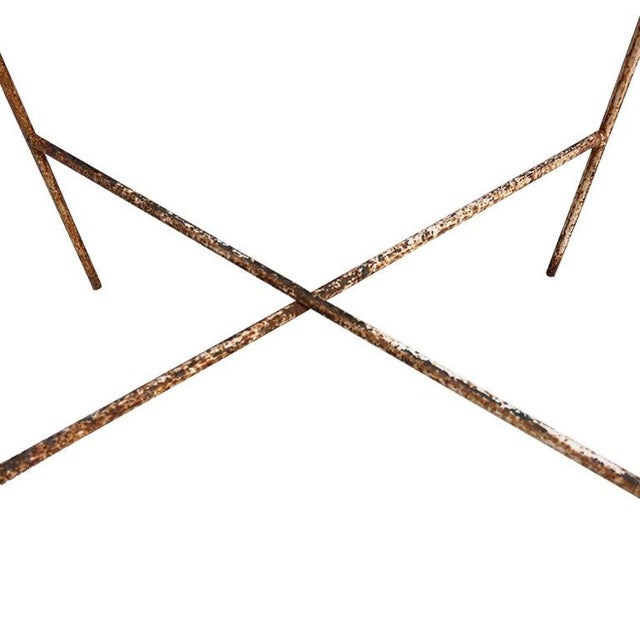 Early 20th Century Rustic Antique Early American Iron and Glass Accent or Side Table - 1900s Tulsa For Sale - Image 4 of 9