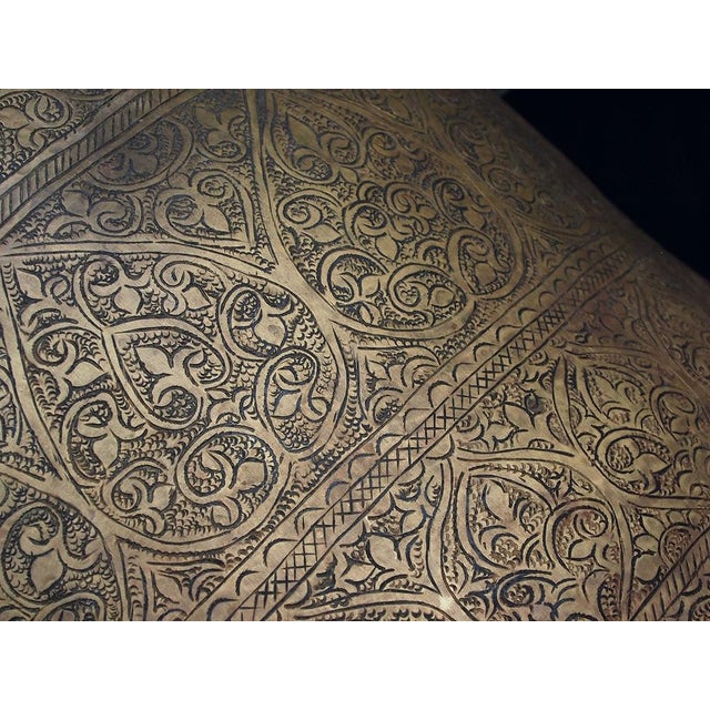 Large Antique Islamic Engraved Brass Bucket, 1920s For Sale - Image 9 of 14