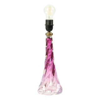 Purple Crystal Table Lamp from Val Saint Lambert, 1960s For Sale