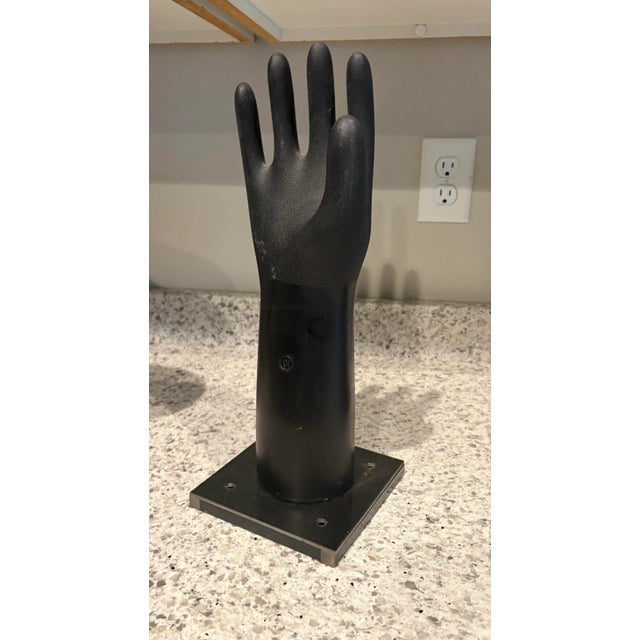 Black Vintage Hand Glove Mold for Wall Sculpture or Towel Holder, 16” High For Sale - Image 8 of 11