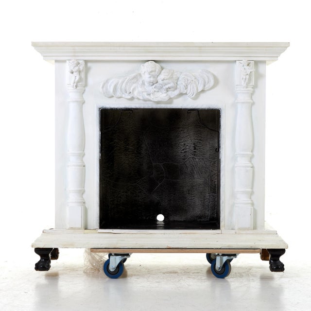 1920s White Decorative Fireplace, 1920s For Sale - Image 5 of 5