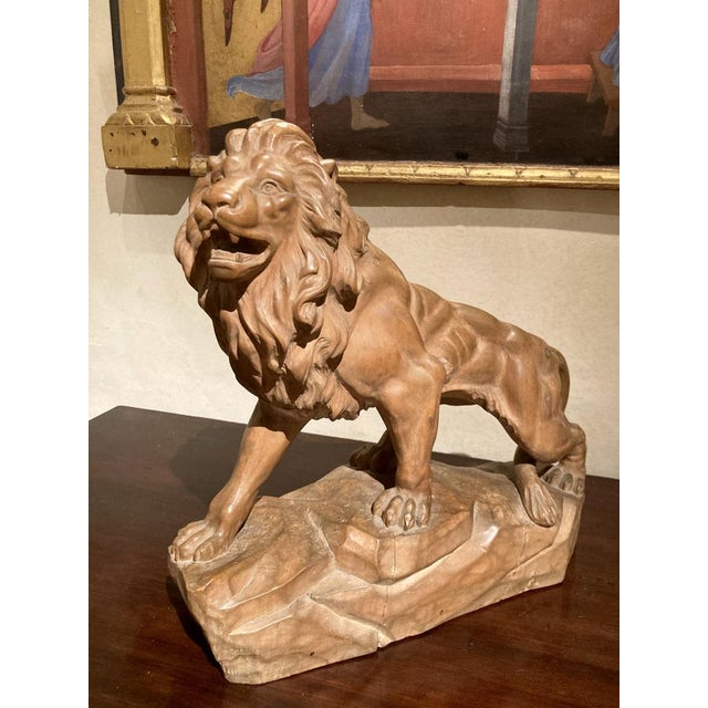 Italian Artist, Large Lion, 19th Century, Wood For Sale - Image 15 of 17