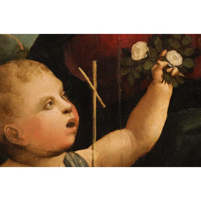 16th Century Workshop of Marco Palmezzano, Saint John the Baptist as a Child, 16th Century, Oil Painting on Panel For Sale - Image 5 of 15