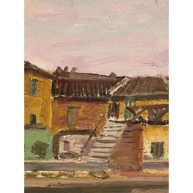 Pietro Virgilio Lietti, Figures Along The Canal, Oil on Panel, Framed For Sale - Image 3 of 9