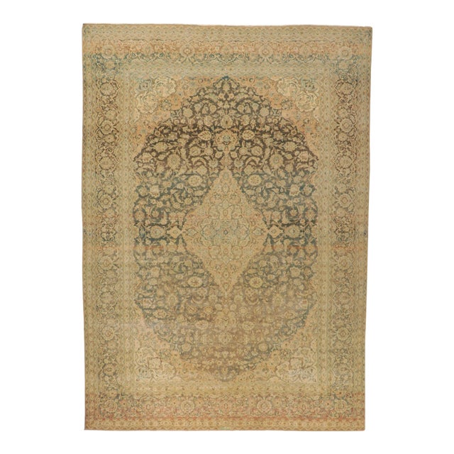 Antique Persian Tabriz Rug - 09'08 X 13'08 For Sale