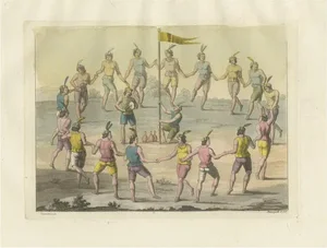 Ferrario, Traditional Chilean Circle Dance: A Festive Gathering in Chile, 1800s, Print
