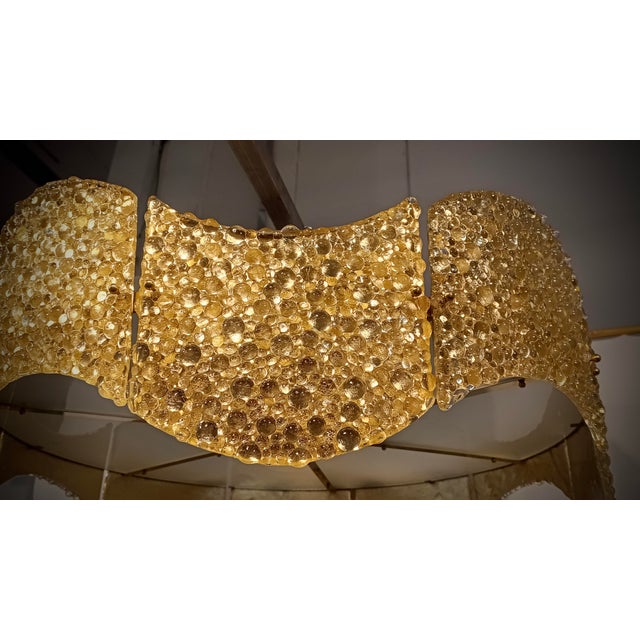 Murano Round Gold Art Glass and Chrome Chandelier, 2000 For Sale - Image 6 of 10