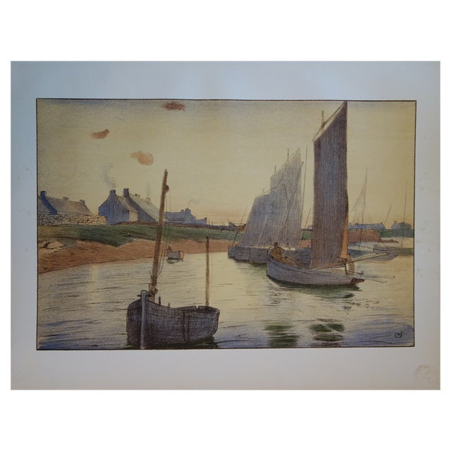 R.A. Ulmann, Sadness on the Sea, 1897, Original Lithograph For Sale