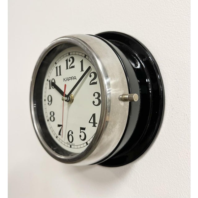 1980s Vintage Black Kappa Maritime Wall Clock, 1980s For Sale - Image 5 of 18