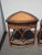 Set of Three Vintage Bamboo Coastal Rattan Leather Ostrich Nesting Tables Lh2 For Sale - Image 4 of 12
