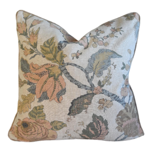 Designer Corole Fabrics Rambling Floral Botanical Feather/Down Pillow