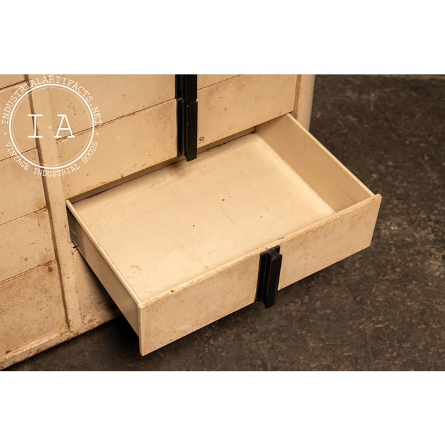 1950s Vintage Art Deco Steel and Wood Dental Cabinet by American Cabinet For Sale - Image 5 of 17