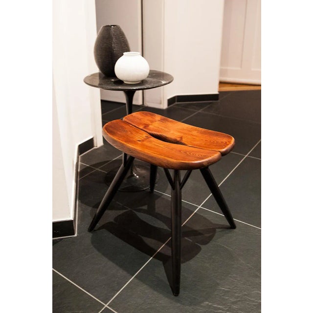 Mid-Century Modern Pirkka Stool by Ilmari Tapiovaara for Laukaan Puu, Finland, 1950s For Sale - Image 3 of 8