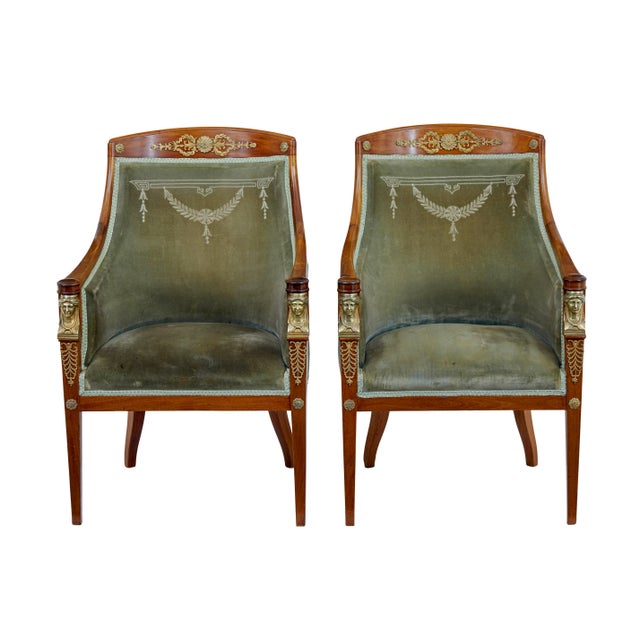 Swedish Empire Revival Mahogany Lounge Suite, 1900s, Set of 3 For Sale - Image 6 of 10