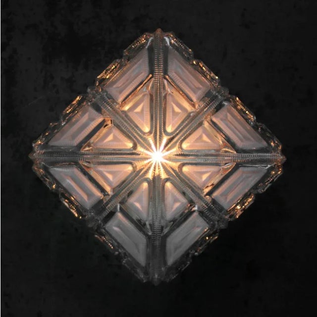 Mid-Century Modern Clear and Mat Glass Sconce For Sale - Image 4 of 12