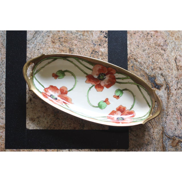 Late 19th Century 19th Century Limoges Handpainted Dish With Poppies For Sale - Image 5 of 7