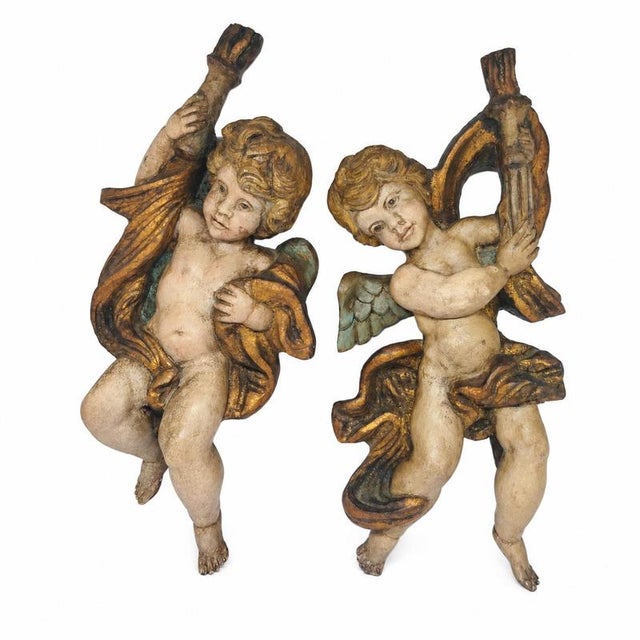 19th Century Wooden Torchbearers, 1920s, Set of 2 For Sale - Image 6 of 6