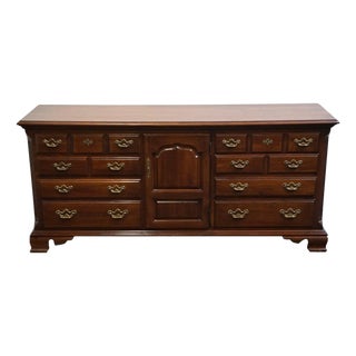 Thomasville Furniture Collector's Cherry Traditional Style 72" Triple Door Dresser For Sale