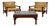 Mid-Century Lounge Chairs and Coffee Table in Leather and Wood by Carl Straub, Germany, 1960s, Set of 3 For Sale