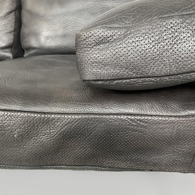 Italian Modern Black Leather Diesis Sofa attributed to Antonio Citterio and Paolo Nava for B&B Italia, 1980s For Sale - Image 13 of 18
