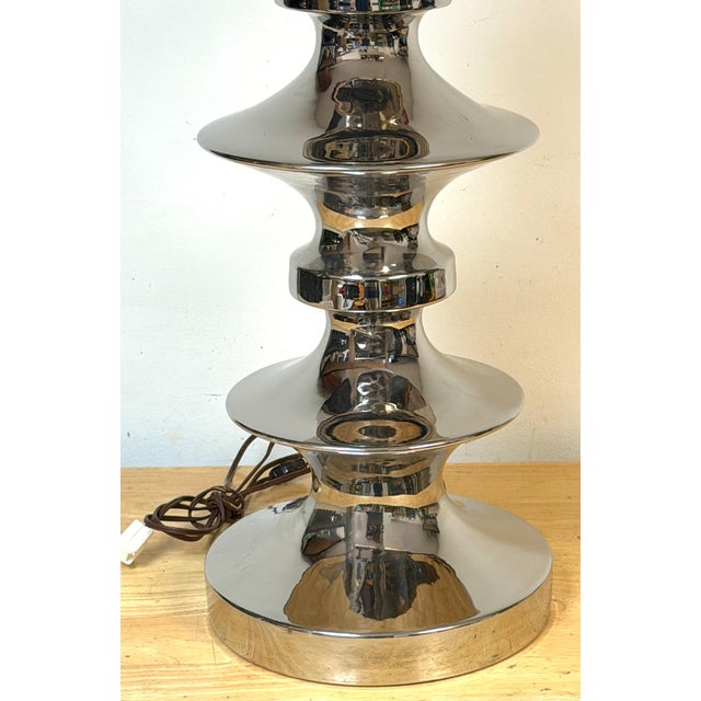Late 20th Century Tony Duquette Style Mercury Glazed Porcelain Totem Lamp, Hollywood Regency For Sale - Image 10 of 15