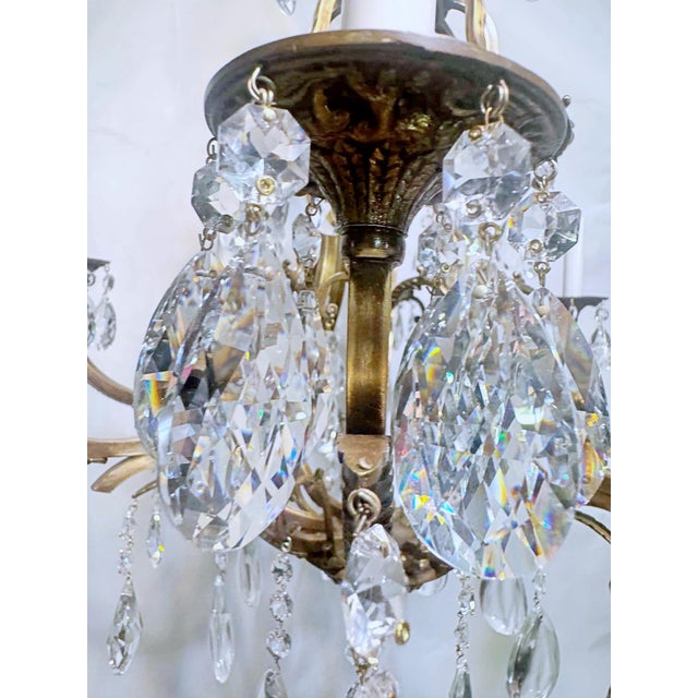 1910s French Style Brass Chandelier For Sale - Image 4 of 17