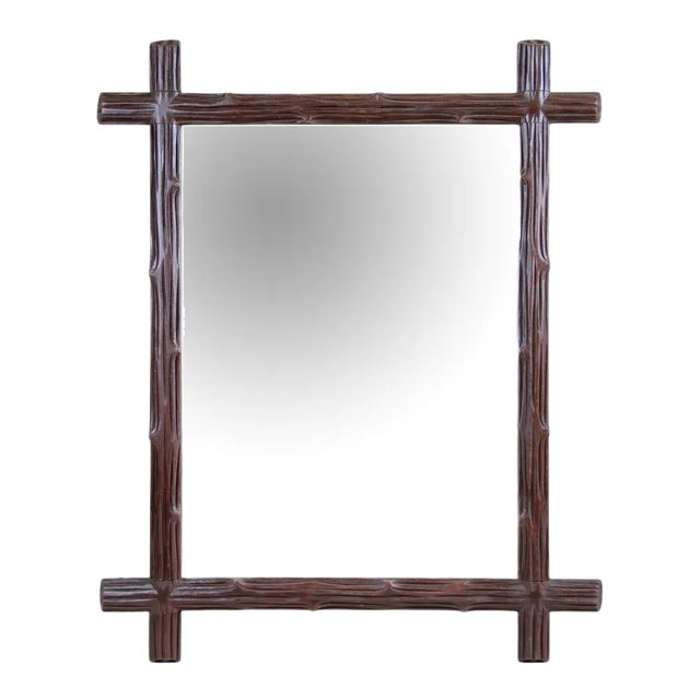 Black Forest Wooden Wall Mirror, Austria, 1900s For Sale