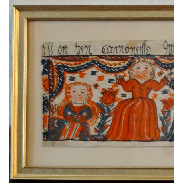 Extraordinary early 19th Century Swedish Bonad, also called a kurbitz or kurbits. In the traditional Swedish folk dress of...