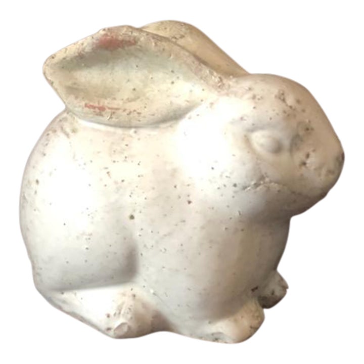 1940s White Enameled Terra Cotta Rabbit Sculpture, Italy | Chairish