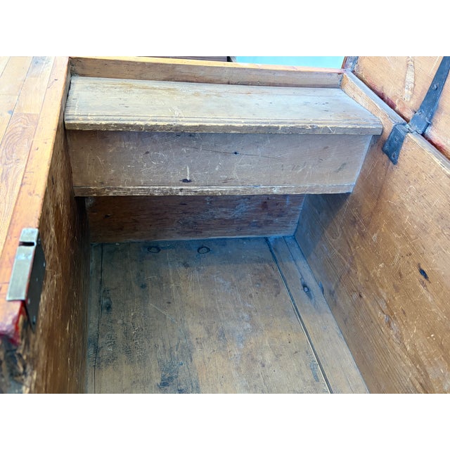 Antique Pine Six Board Blanket Chest For Sale - Image 10 of 12