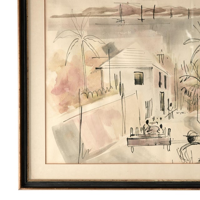 Late 20th Century Pair of Mid Century Bermudian Watercolors by Alfred Birdsey For Sale - Image 5 of 12