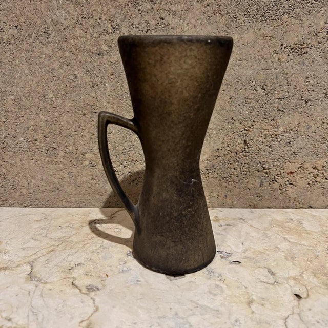 AMBIANIC presents Artistic mug ceramic pottery handmade art 7 tall x 3.25 Diameter x 4 Depth inches Artist signed unclear...