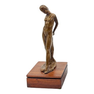 Franco Vianello Lost-Wax Bronze Woman Sculpture - The Bather For Sale