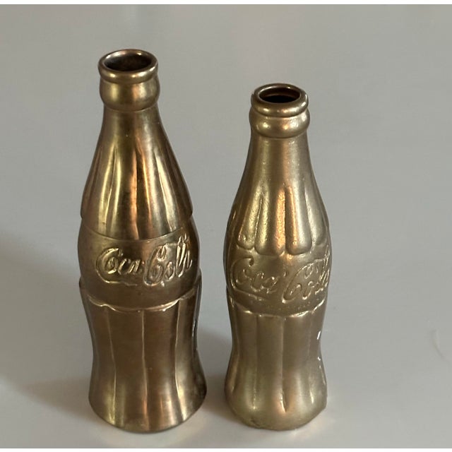 Vintage Brass Coca Cola Bottles- Set of 2 For Sale - Image 4 of 9
