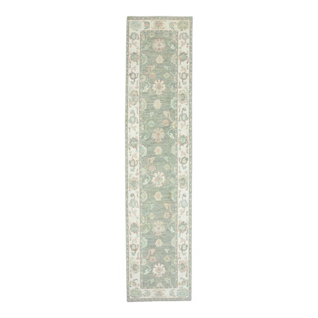 Turkish Oushak Runner Rug 2'10" x 12'4" #17916 For Sale