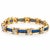 Mid 20th Century 14k Yellow Gold Blue Sapphire & Diamond X-Link Tennis Bracelet For Sale - Image 4 of 6