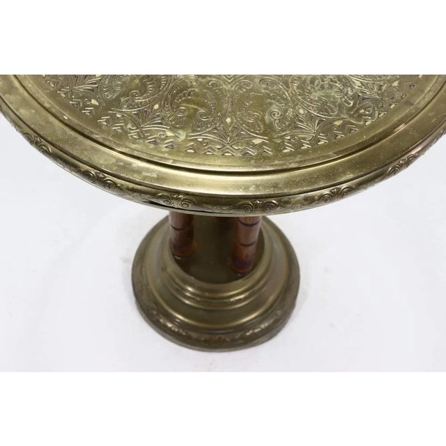 Brass and Oak Side Table from KMD Daalderop, 1930s For Sale - Image 4 of 10