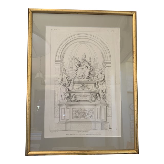 19th C Italian Engraving of Pope Alessandro VIII For Sale