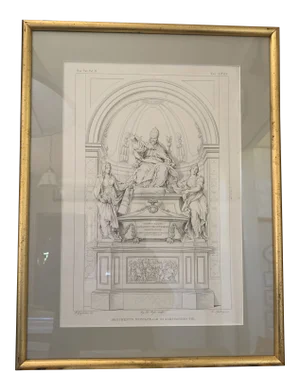 19th C Italian Engraving of Pope Alessandro VIII