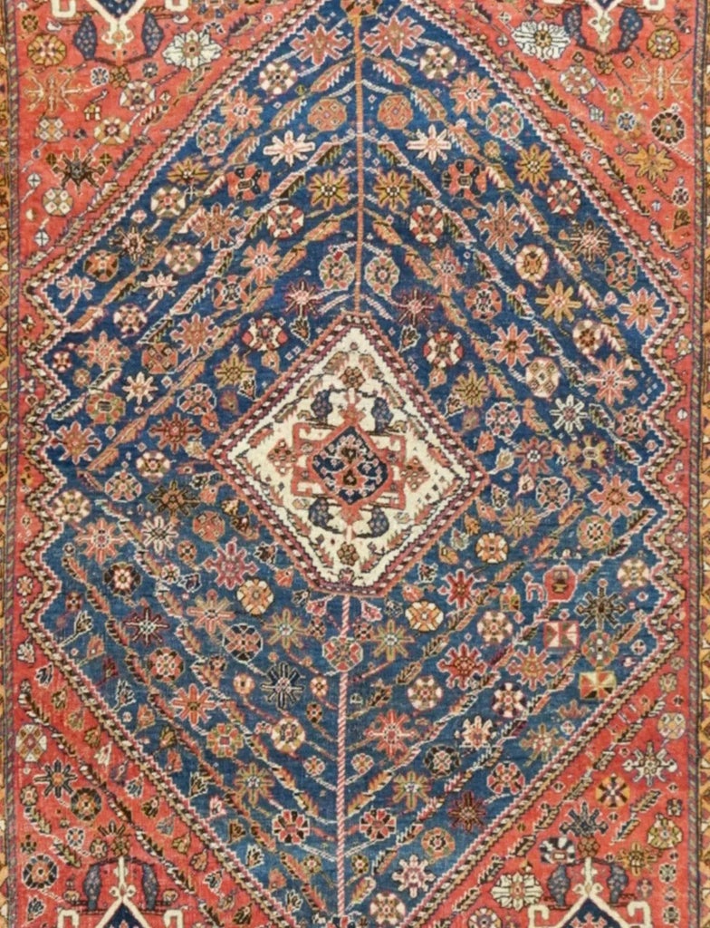 Antique Qashqai Rug 4'9'' x 6'8'' | Chairish