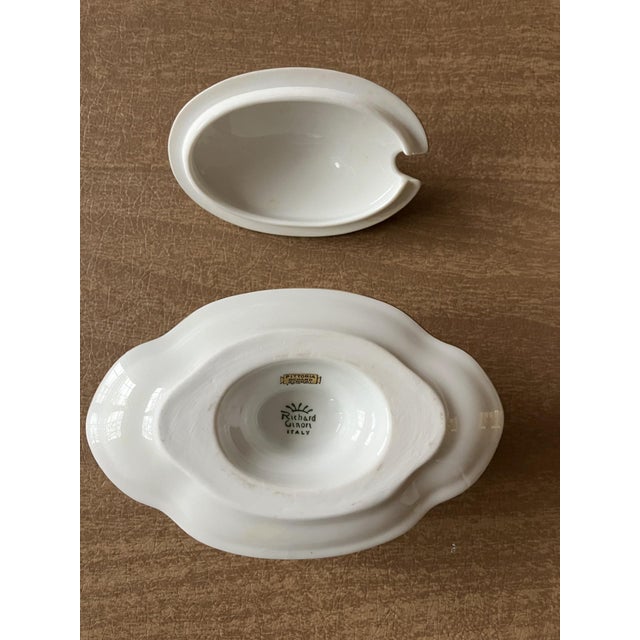 Ceramic 1960s Richard Ginori Covered Condiments Dish - Mantova Pattern For Sale - Image 7 of 8